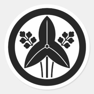 Sticker Rond [Armoiries familiales] Sagittaria à trois feuilles