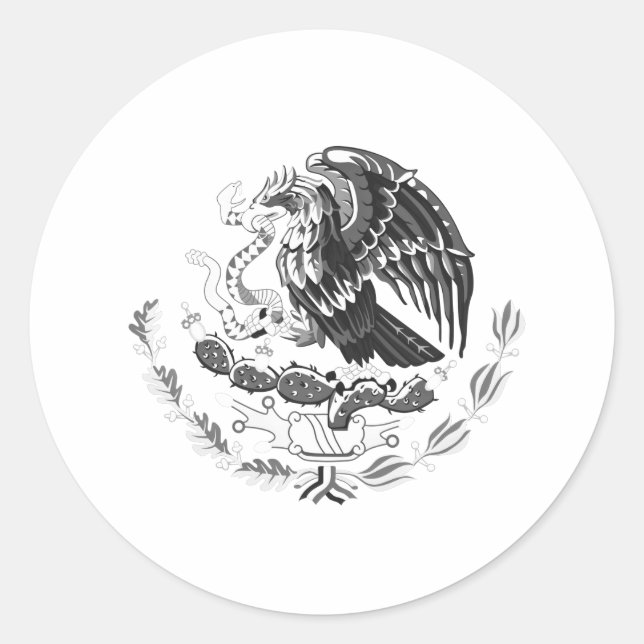 Sticker Rond Armoiries mexicaines classique collant rond (Devant)