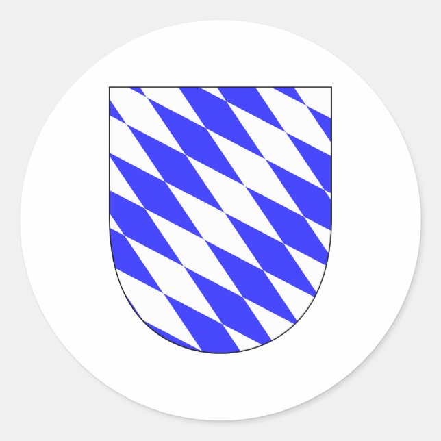 Sticker Rond Armoiries officielles Bavière Allemagne Symbole (Devant)