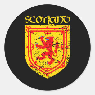 Sticker Rond Armoiries Royales De L'Écosse Lion Rampant N