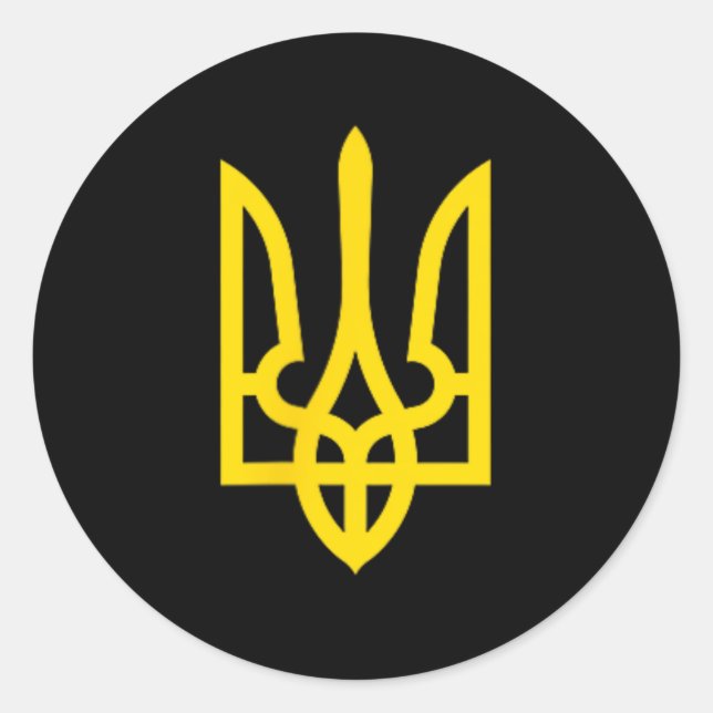 Sticker Rond Armoiries ukrainiennes blason  (Devant)