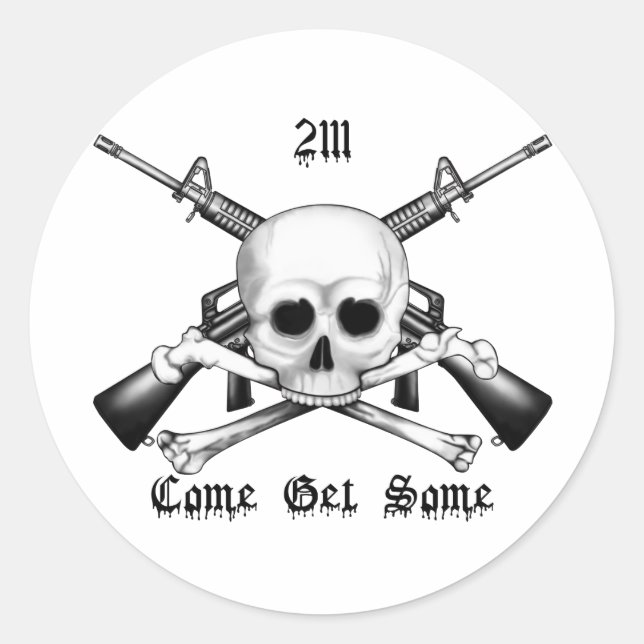 Sticker Rond Armorer 2111 Venez En Obtenir (Devant)