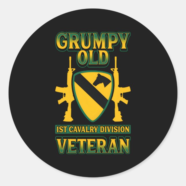 Sticker Rond Army1St Cavalry Division La Première Équipe De L'A (Devant)