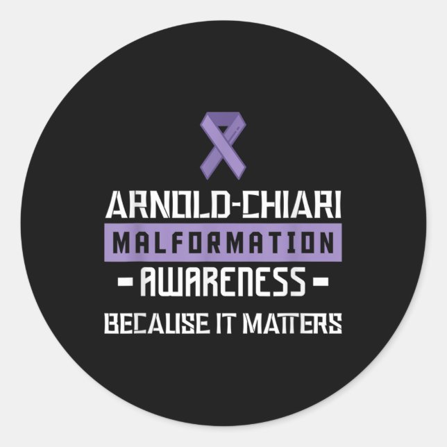 Sticker Rond Arnold Chiari Malformation Guerrier S Sensibilisat (Devant)