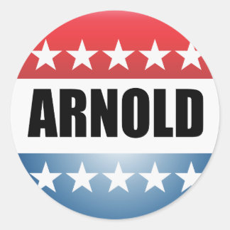 STICKER ROND ARNOLD SCHWARZENEGGER