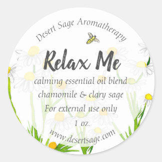Sticker Rond Aromathérapie à l'huile essentielle Chamomille per