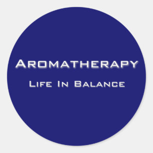 Sticker Rond Aromathérapie - Texte blanc