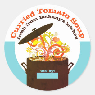 Sticker Rond Arômes éclatants cuisine pot soupe sauce à la cons