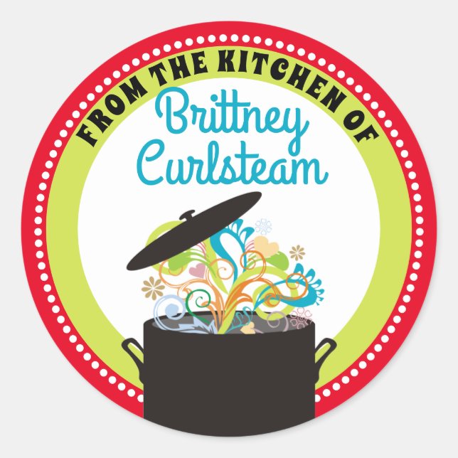 Sticker Rond Arômes éclatants personnalisés depuis la cuisine d (Devant)