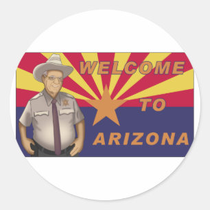 Sticker Rond Arpaio : Bienvenue en Arizona