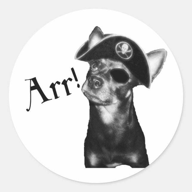 Sticker Rond ARR Pooch Pirate (Devant)