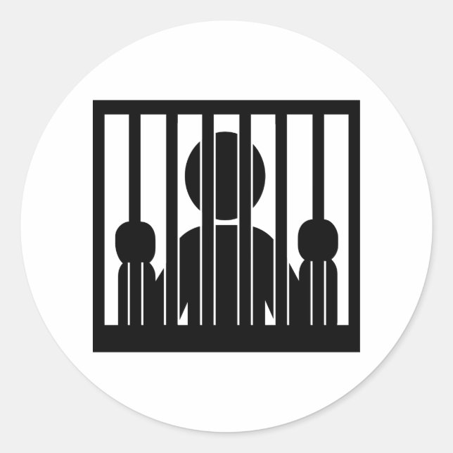 Sticker Rond Arrestation en prison (Devant)
