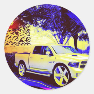 STICKER ROND ARRÊT DE CAMION DE NIVEAU MOYEN