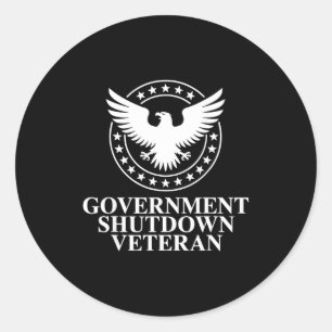 Sticker Rond Arrêt du gouvernement Vétéran Aigle Patriotique Li