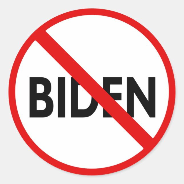 Sticker Rond Arrêter Biden (Devant)