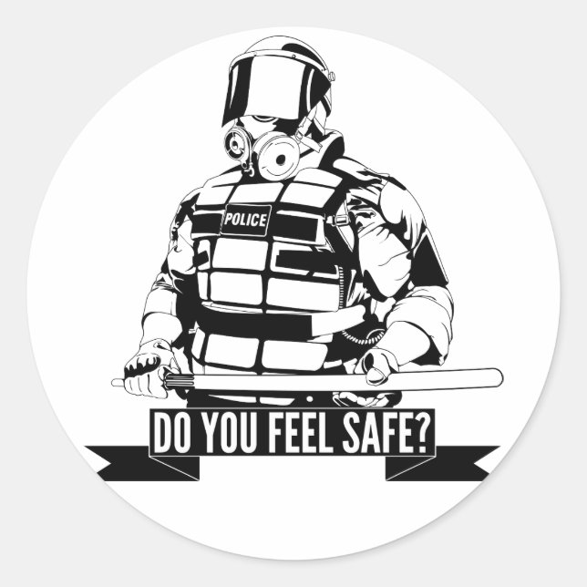 Sticker Rond Arrêter la brutalité policière Art pour les mouvem (Devant)