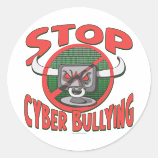 Sticker Rond Arrêter la cyber-intimidation contre la cyber-tran