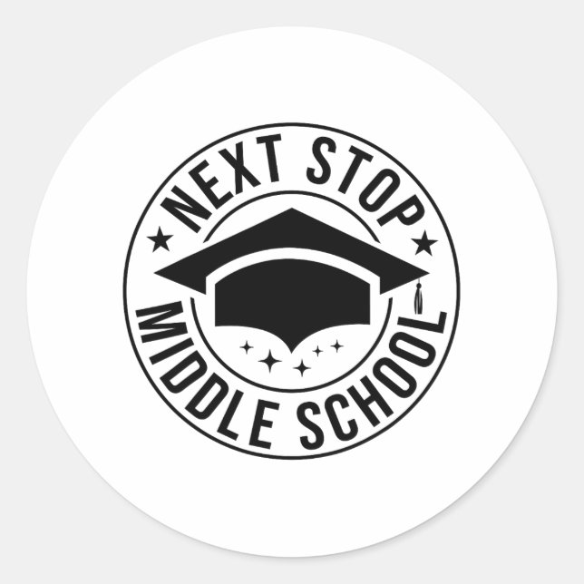 Sticker Rond Arrêter la fin de l'école primaire secondaire Ki (Devant)