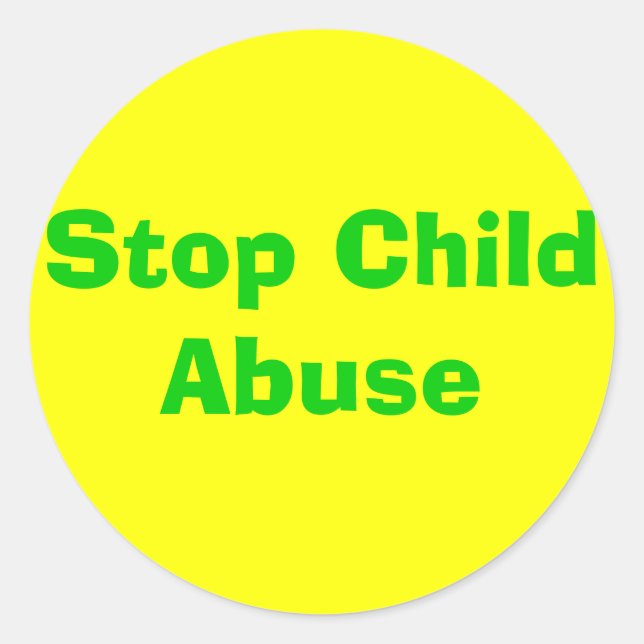 Sticker Rond Arrêter la maltraitance infantile (Devant)