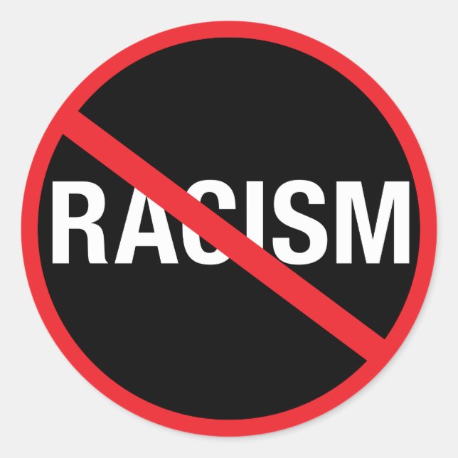 Sticker Rond Arrêter le racisme (Devant)