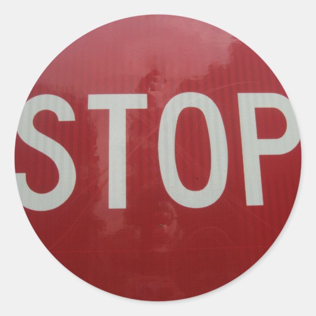 Sticker Rond Arrêter le signe (Devant)