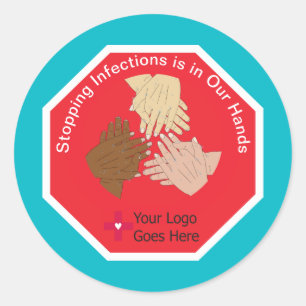 Sticker Rond Arrêter les infections est dans notre hygiène de l