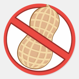 STICKER ROND ARRÊTER LES PEANUTS SIGNE D'AVERTISSEMENT DU DESSI