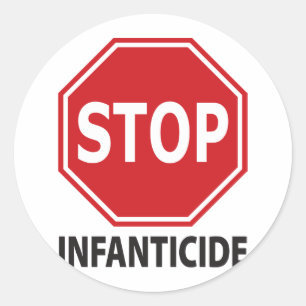 Sticker Rond Arrêter l'infanticide