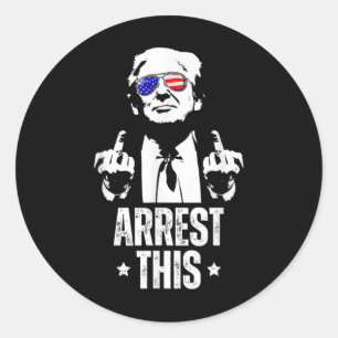 Sticker Rond Arrêter Trump et ses doigts pour Trump