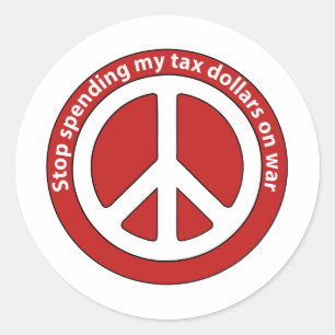 Sticker Rond Arrêtez de dépenser mes dollars d'impôts pour la g