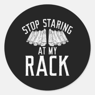 Sticker Rond Arrêtez de fixer mon grill à rôtir Rbecue drôle Gr