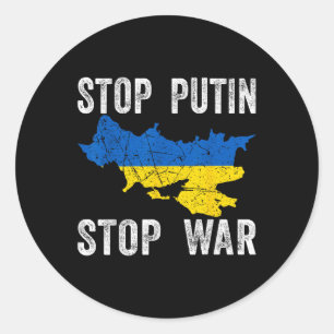 Sticker Rond Arrêtez De Tuer - Arrêtez La Russie - Arrêtez La G