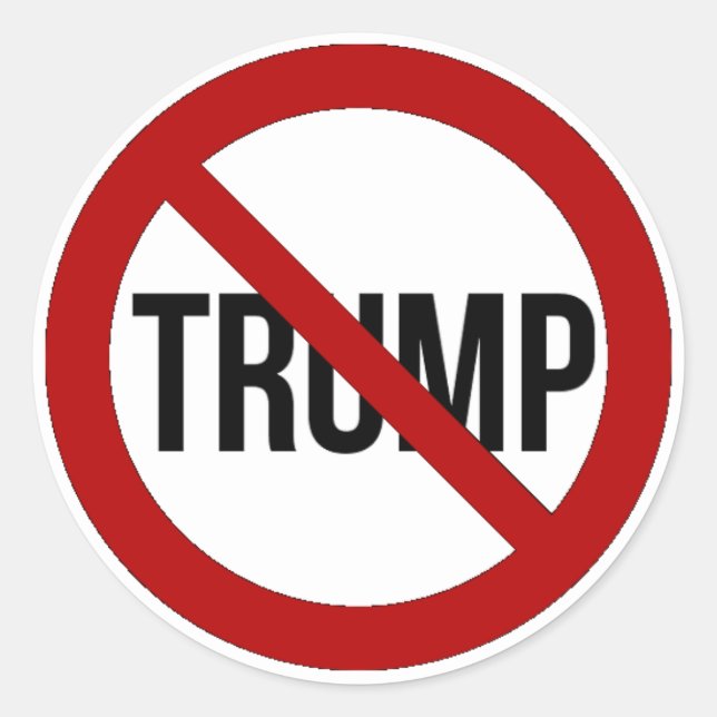 Sticker Rond Arrêtez Donald Trump anti-Trump 2016 (Devant)