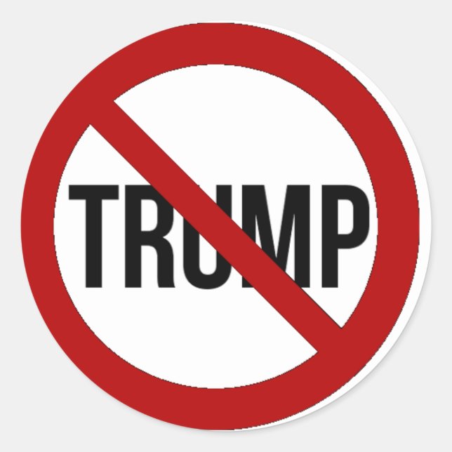 Sticker Rond Arrêtez Donald Trump anti-Trump 2016 (Devant)