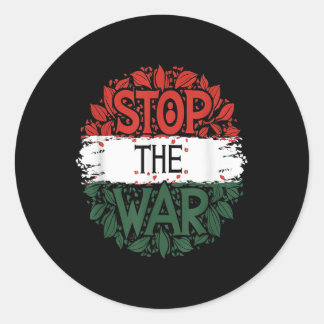 Sticker Rond Arrêtez la guerre, anti-guerre, Palestine libre, P