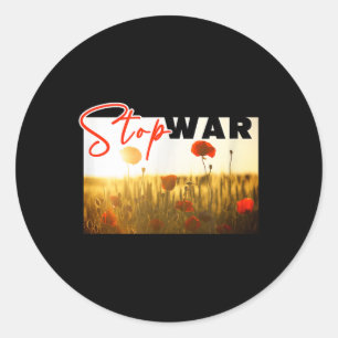 Sticker Rond Arrêtez la guerre avec le Poppy
