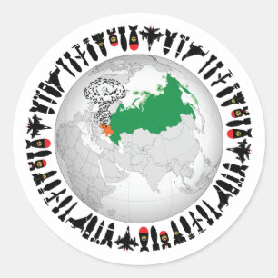 Sticker Rond Arrêtez la guerre. Faites un monde paisible pour m