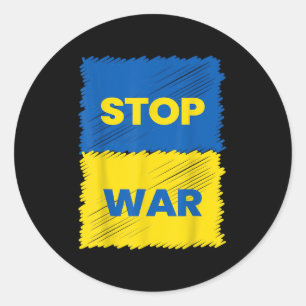 Sticker Rond Arrêtez La Guerre - Sauvez L'Ukraine - Arrêtez La