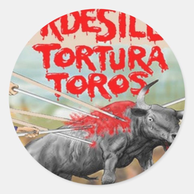 Sticker Rond Arrêtez la tauromachie ! (Devant)