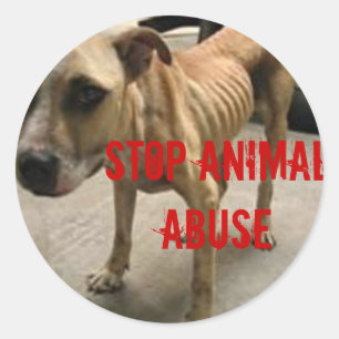 Sticker Rond Arrêtez l'abus animal