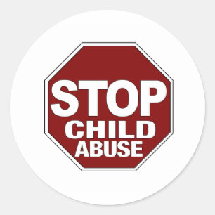 Sticker Rond Arrêtez le mauvais traitement à enfant