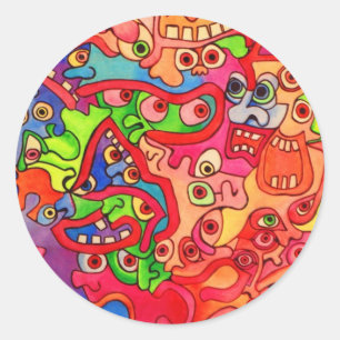 Sticker Rond Arrêtez le monde, je veux descendre !