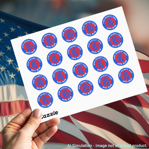 Sticker Rond 'Arrêtez le projet 2025 ! ' Vote Blue - Protéger l