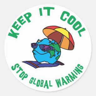 Sticker Rond Arrêtez le réchauffement climatique