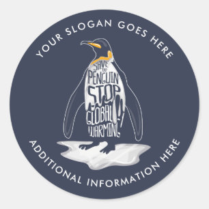 Sticker Rond Arrêtez le Réchauffement climatique Sauvez le Jour