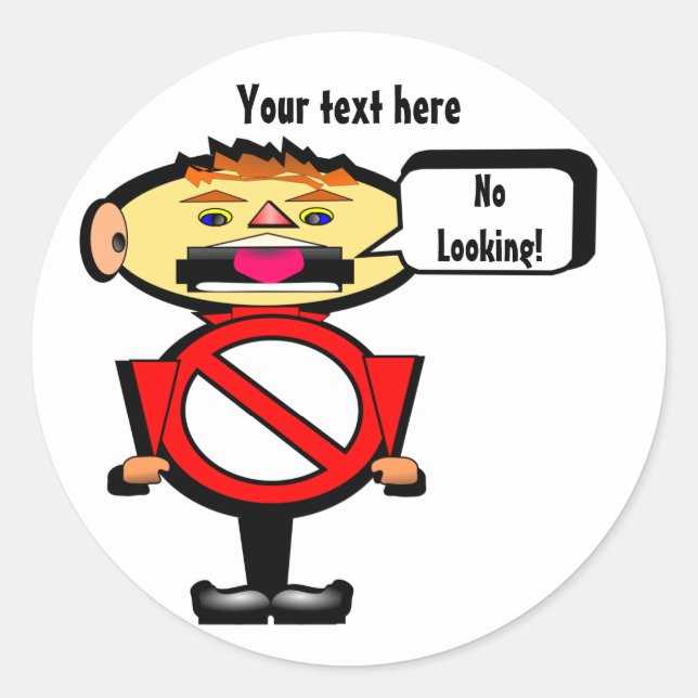 Sticker Rond Arrêtez ! Signal d'avertissement rouge (Devant)