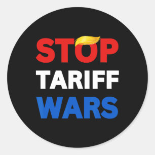 Sticker Rond Arrêtez Trump Arrêtez Guerres Commerciales Arrêtez