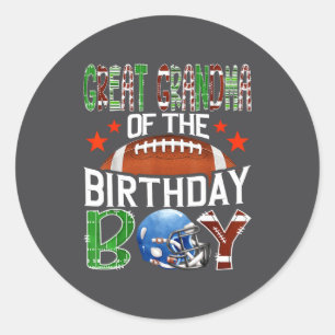 Sticker Rond Arrière-grand-mère du garçon d'anniversaire jour d