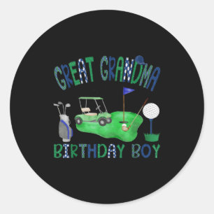 Sticker Rond Arrière-grand-mère du garçon d'anniversaire trou e