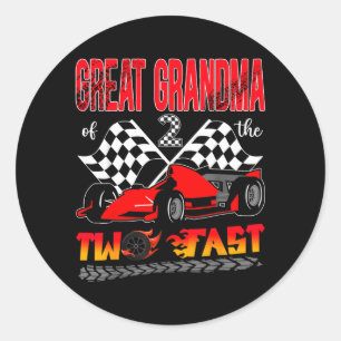 Sticker Rond Arrière-grand-mère du garçon de 2 ans qui fête son